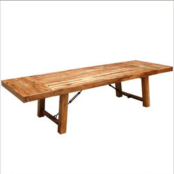 Rustic Wood Large Extendable Dining Table - Dining Tables