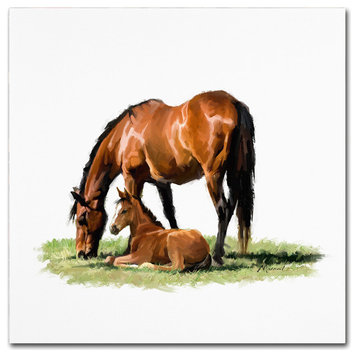 The Macneil Studio 'Horse With Foal' Canvas Art, 35"x35"
