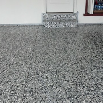 Epoxy Garage floor with large and small flake
