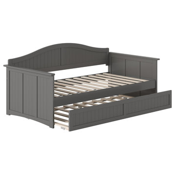 Afi Nantucket Twin Wood Daybed With Twin Size Trundle, Gray
