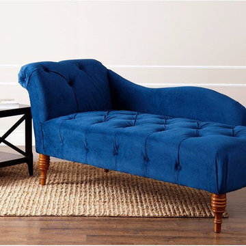 Abbyson Living Audrey Velvet Tufted Chaise