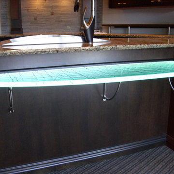 Illuminated cast glass countertop