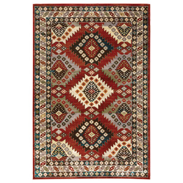 Jonah Tribal Medallions Red and Multi Area Rug, 7'10"x10'