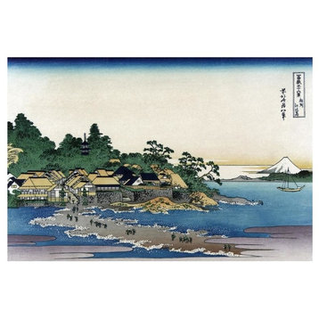 "Enoshima in Sagami Province, 1830" Digital Paper Print by Hokusai, 26"x18"