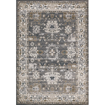 Yazd 8531-910 Area Rug, Gray And Ivory, 2'x7'7" Runner
