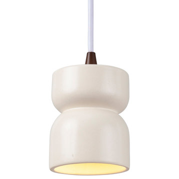 Justice Radiance 1-Light Hourglass Pendant CER-6500-MAT-DBRZ-WTCD, Matte White