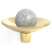Gibson Drawer Pulls in Brass, Rose Quartz