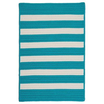 Stripe It Rug, Turquoise, 2'x10' Runner