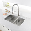 Ruvati 30" Low-Divide Undermount Stainless Steel Kitchen Sink, RVH7355