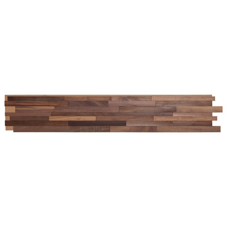 3D Solid Hardwood Interlocking Wall Plank, Black Walnut