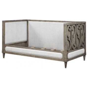 39710 Twin Daybed, Tan Fabric & Salvaged Natural Finish, Artesia