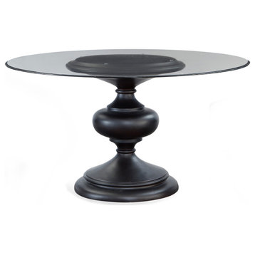 Grimes 54" Round Glass Top Dining Table