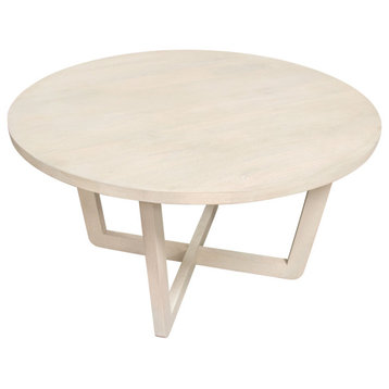 Solano 51" Round Dining Table, Natural Gray