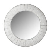 Round Mirror With Metal Grid Frame
