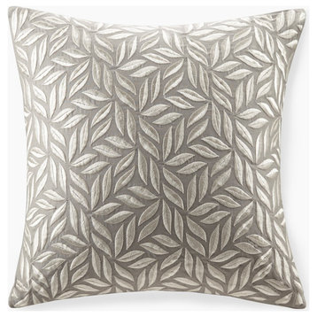 Croscill Home Melodia Embroidered Square Pillow 20x20, Gray