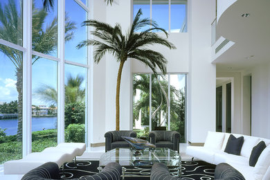Large trendy living room photo in Miami