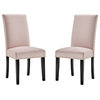 Parcel Performance Velvet Dining Side Chairs, Set of 2, Pink