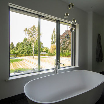 Bathroom Window Blinds - Hidden When Not Used