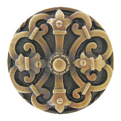 Inviting Home Inc. - Chateau Knob, Antique-Style Brass - Cabinet And Drawer Knobs