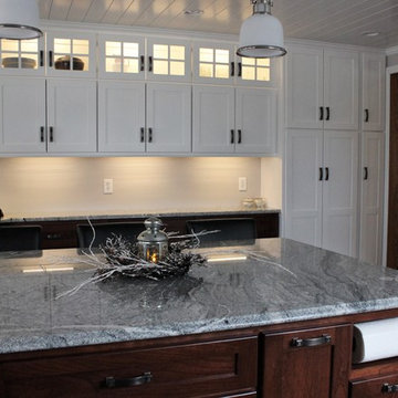 White and Cherry Shaker Style Kitchen