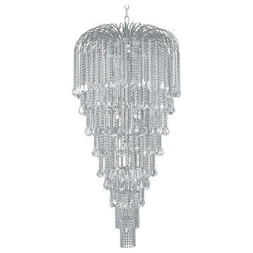 Artistry Lighting Falls Collection Hanging Crystal Chandelier 36x70, Chrome