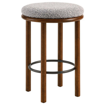 Fable Boucle Fabric Counter Stools - Set of 2 - Walnut Taupe
