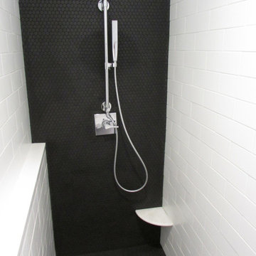 Black & White Shower with Feature Wall