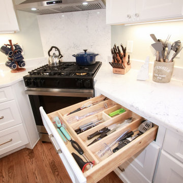 Milford, NH Transitional White and Blue Kitchen