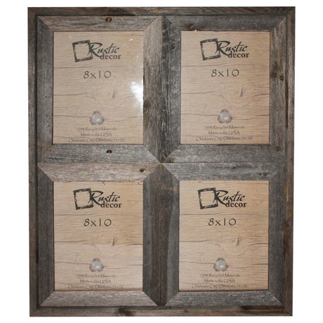 Carolina Reclaimed Rustic Barn Wood Collage Photo Frame, 8"x10"