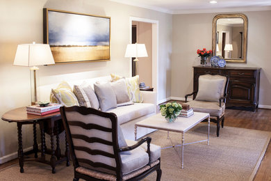 Living room - large traditional living room idea in Houston
