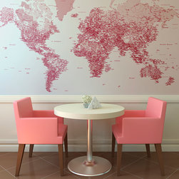 Red World Map Wallpaper - Wallpaper