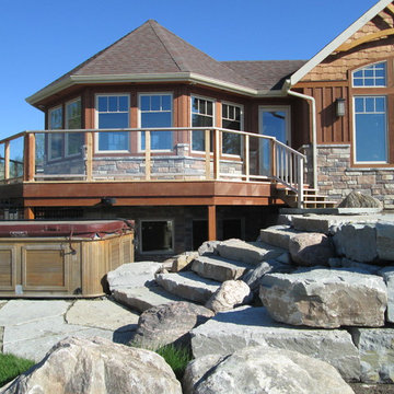 Lakefront Home with Cultured Stone Exterior