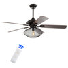 Clift 52" 1-Light Ceiling Fan With Remote, Black