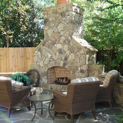 Natural Thin Stone Outdoor Fireplaces & Fire Pits - Fire Pits