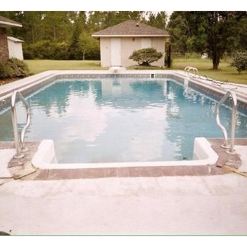 pools before and after with our Quarts Polymer Concrete Coating