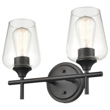 Ashford Collection 2-Light 13.75" Bathroom Vanity Light, Matte Black