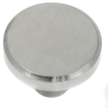 Brickell Stainless Steel Large Flat Top Knob  - 1 1/2"