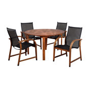 Bahamas 5-Piece Eucalyptus Round Patio Dining Set