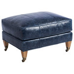 Barclay Butera - Sydney Leather Ottoman With Brass Caster - The Sydney series reflects a contemporary view of the Blaire silhouette.