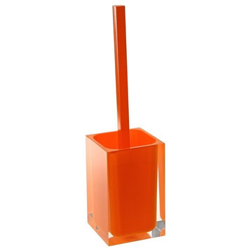 Modern Square Toilet Brush Holder, Orange