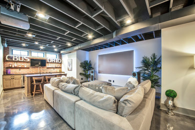 Minimalist home theater photo in Columbus