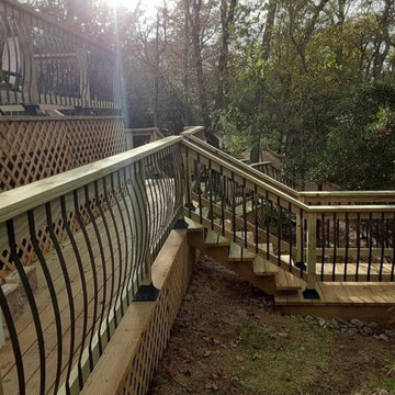 Multi-Tier Deck Framing & Custom Staircase Detail
