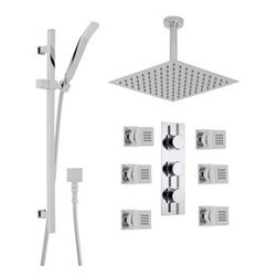 Lima Thermostatic Shower System 3 Way Mixer with 6 Body Spa Sprays - Showerheads And Body Sprays