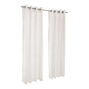 Canvas White Sunbrella Outdoor Curtain With Grommets Traditional
