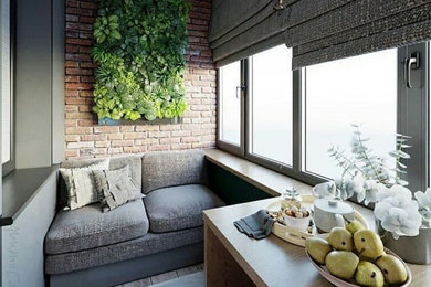 Источник вдохновения для домашнего уюта: балкон и лоджия среднего размера в современном стиле с вертикальным садом без защиты от солнца