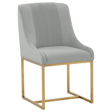 Lisa Gray Pleated Velvet Dining Chair