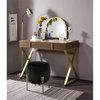 ACME Coleen Vanity Desk in Walnut & Gold Finish