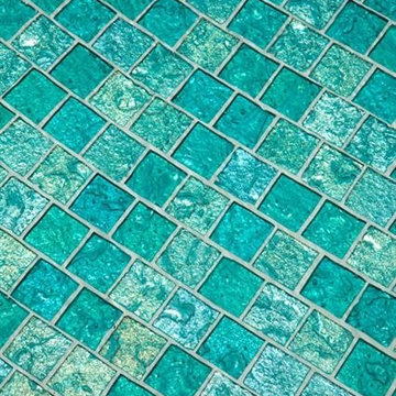 Aquamarine Glass Tiled Pool