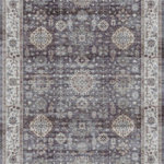Nourison - Nourison Fulton 2'3" x 7'6" Charcoal Vintage Indoor Area Rug - Add a relaxed vibe to your space with this vintage-inspired rug from the Fulton Collection. The classic Persian pattern is presented in a grey, blue, and brown multicolored palette finished with an artful fade that brings a cultured look to your living room, bedroom, or dining room. This printed rug is made from durable polyester yarns with a non-shedding, non-slip back ideal for busy households with pets, kids, and frequent guests.