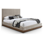 Meridian Furniture - Emmet Upholstered Bed, Beige, Full, Chenille, Walnut Finish - Indulge in the allure of the Beige Chenille Fabric Emmet Full Bed by Meridian Furniture. Its captivating design and luxurious Beige Chenille Fabric elevate any space with effortless elegance. Crafted with precision and durability in mind, this stunning piece becomes the focal point of gatherings, fostering moments of connection and warmth. Embrace sophistication and style with the Emmet Full Bed, a testament to exquisite taste and timeless beauty.
